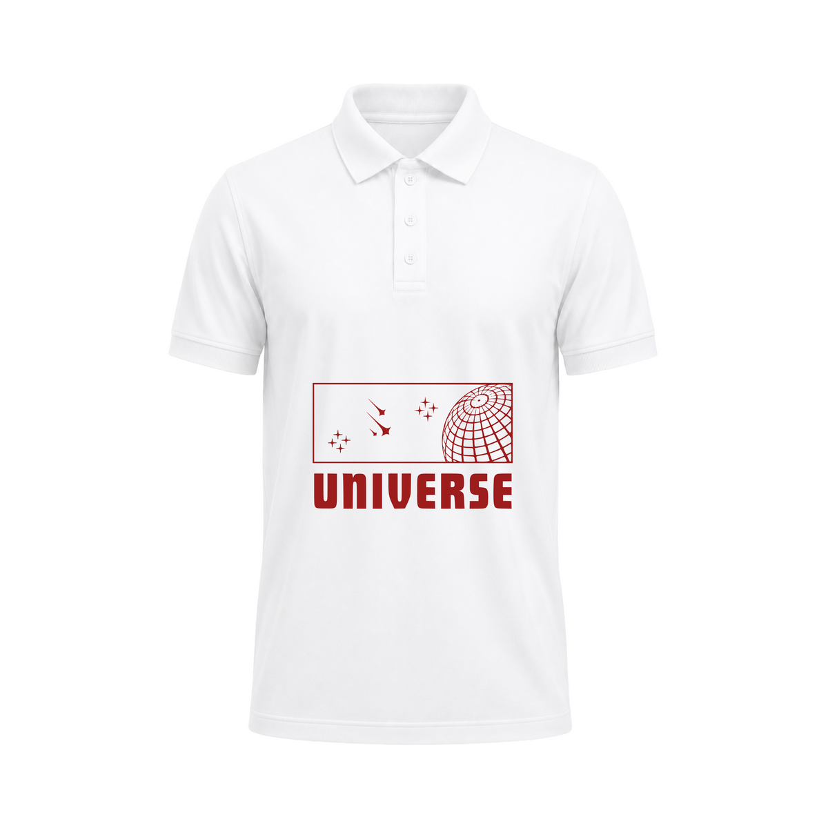 SIIEGE Universe White Polo T-Shirt For Men