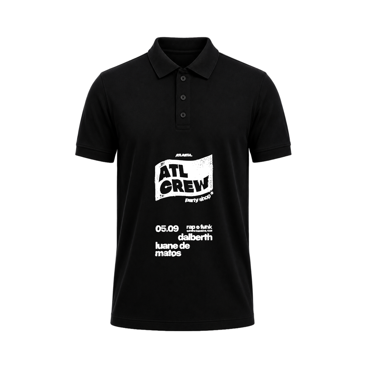 SIIEGE Urban Street ATL Crew Black Polo T-Shirt for Men