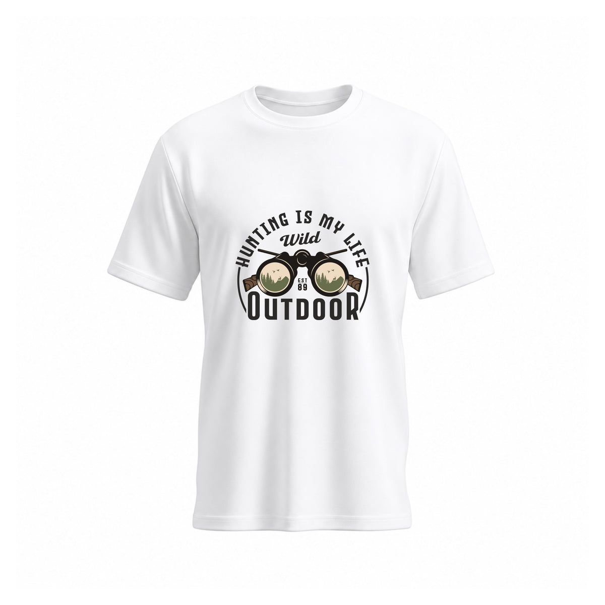 SIIEGE Wild Outdoor Theme Cotton White T-Shirt For Men