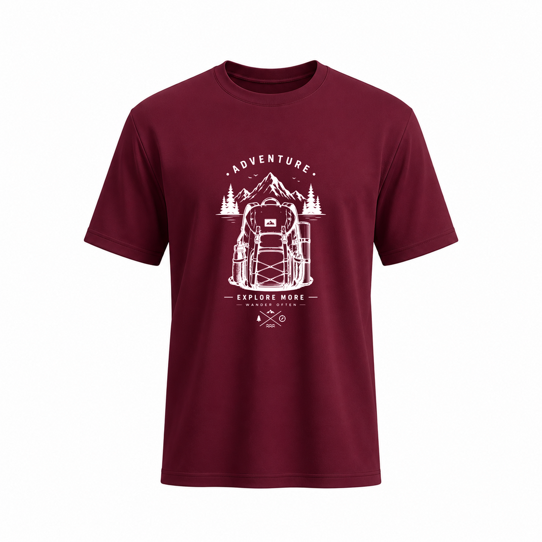 SIIEGE Wonder Often Round Neck Soft Cotton Maroon T-Shirt For Men
