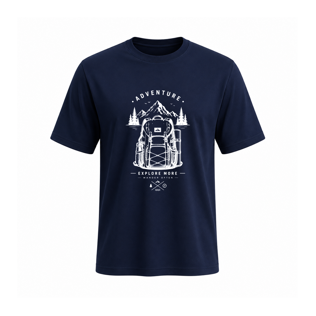SIIEGE Wonder Often Round Neck Soft Cotton Navy Blue T-Shirt For Men
