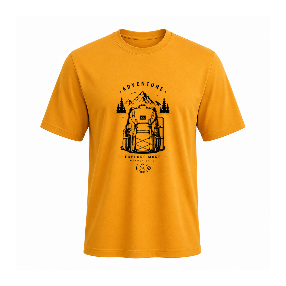SIIEGE Wonder Often Round Neck Soft Cotton Yellow T-Shirt For Men
