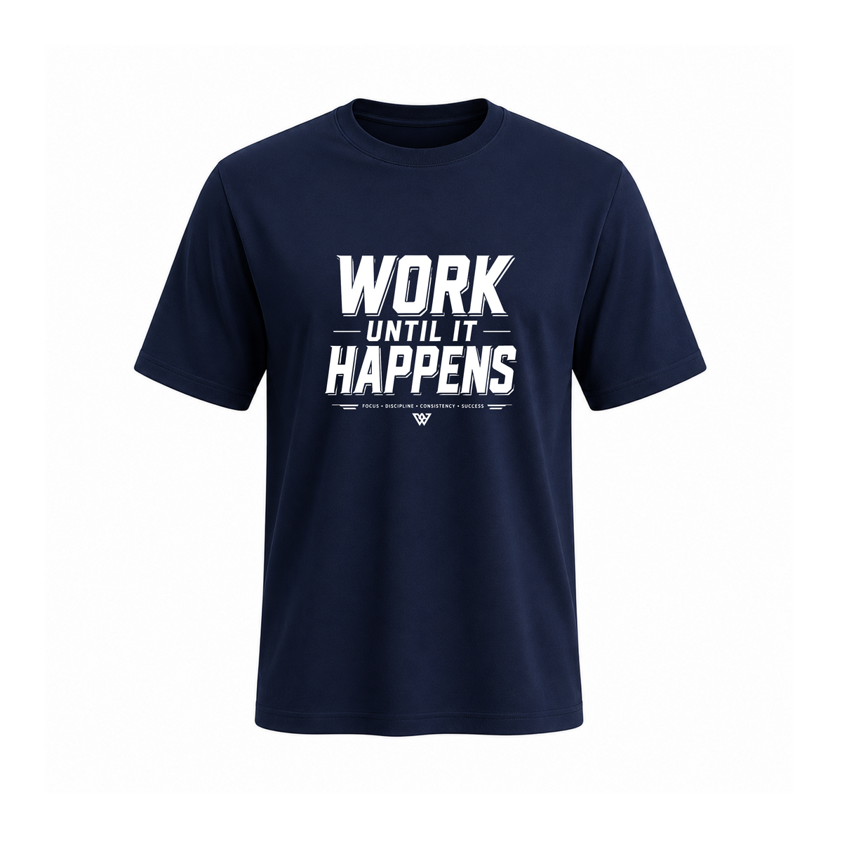 SIIEGE Work Until It Happens Soft Cotton Navy Blue T-Shirt For Men