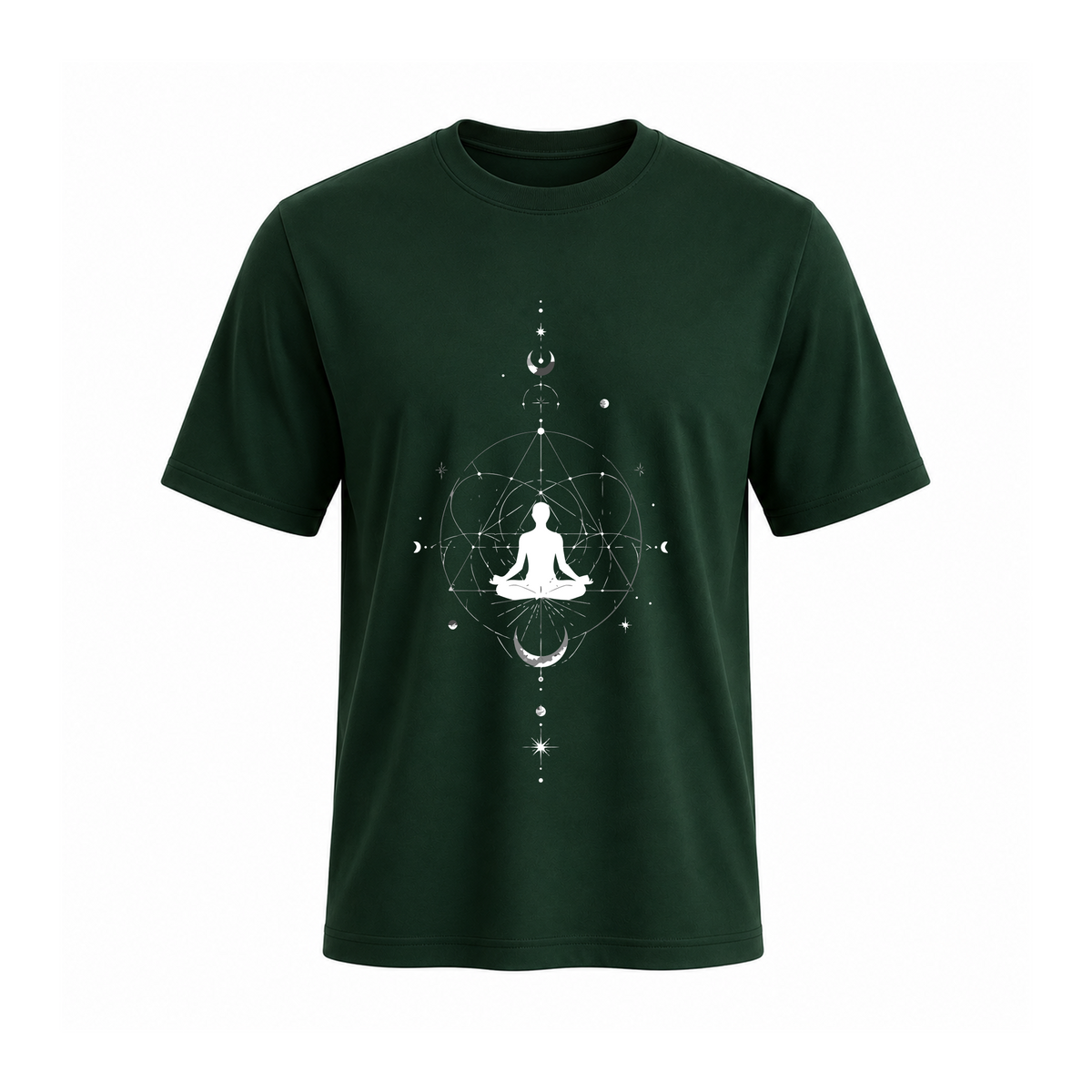 SIIEGE Yoga Chakra  Soft Cotton Green T-Shirt For Men