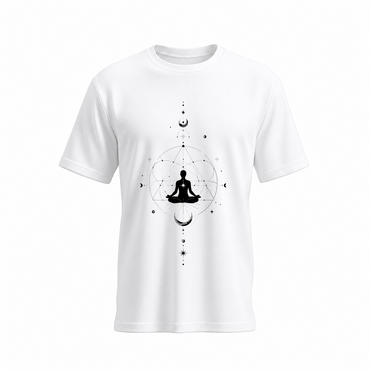 SIIEGE Yoga Chakra  Soft Cotton White T-Shirt For Men