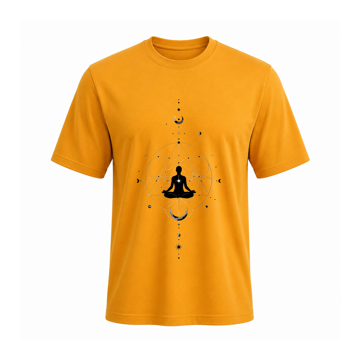 SIIEGE Yoga Chakra  Soft Cotton Yellow T-Shirt For Men