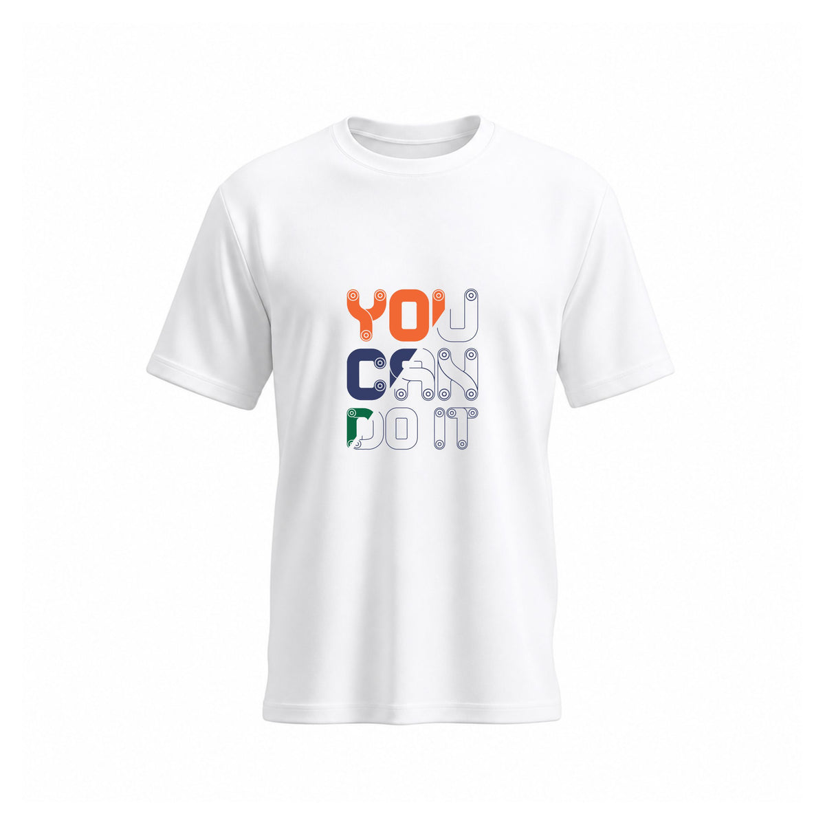 SIIEGE You Can Do It Soft Cotton White T-Shirt For Men