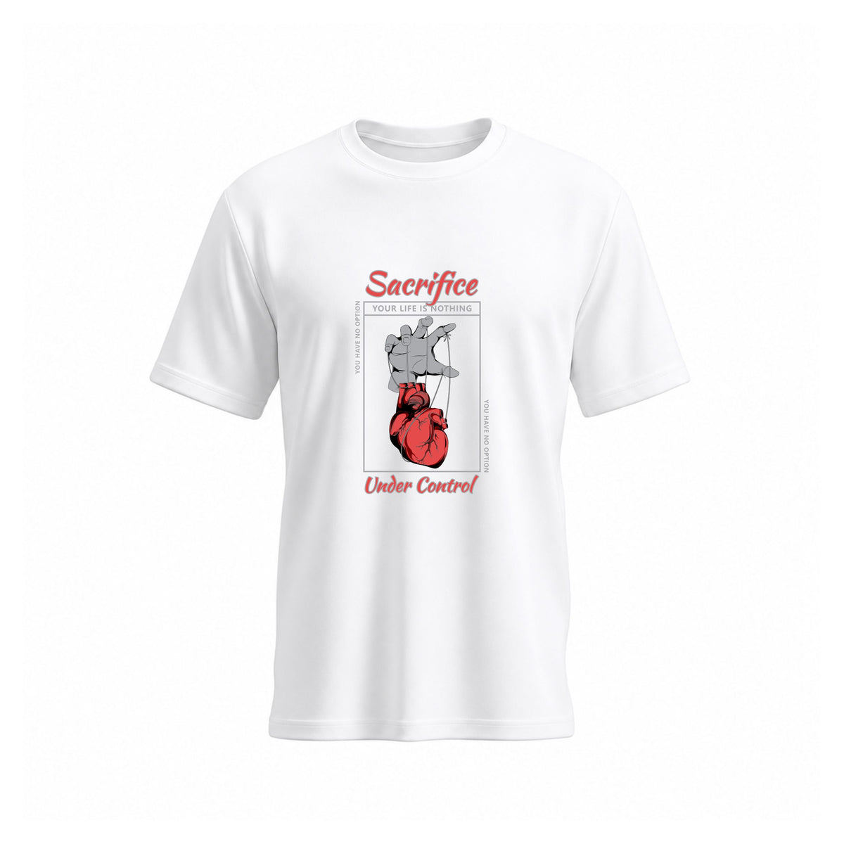 Sacrifice Under Control Cotton White T-Shirt for Men
