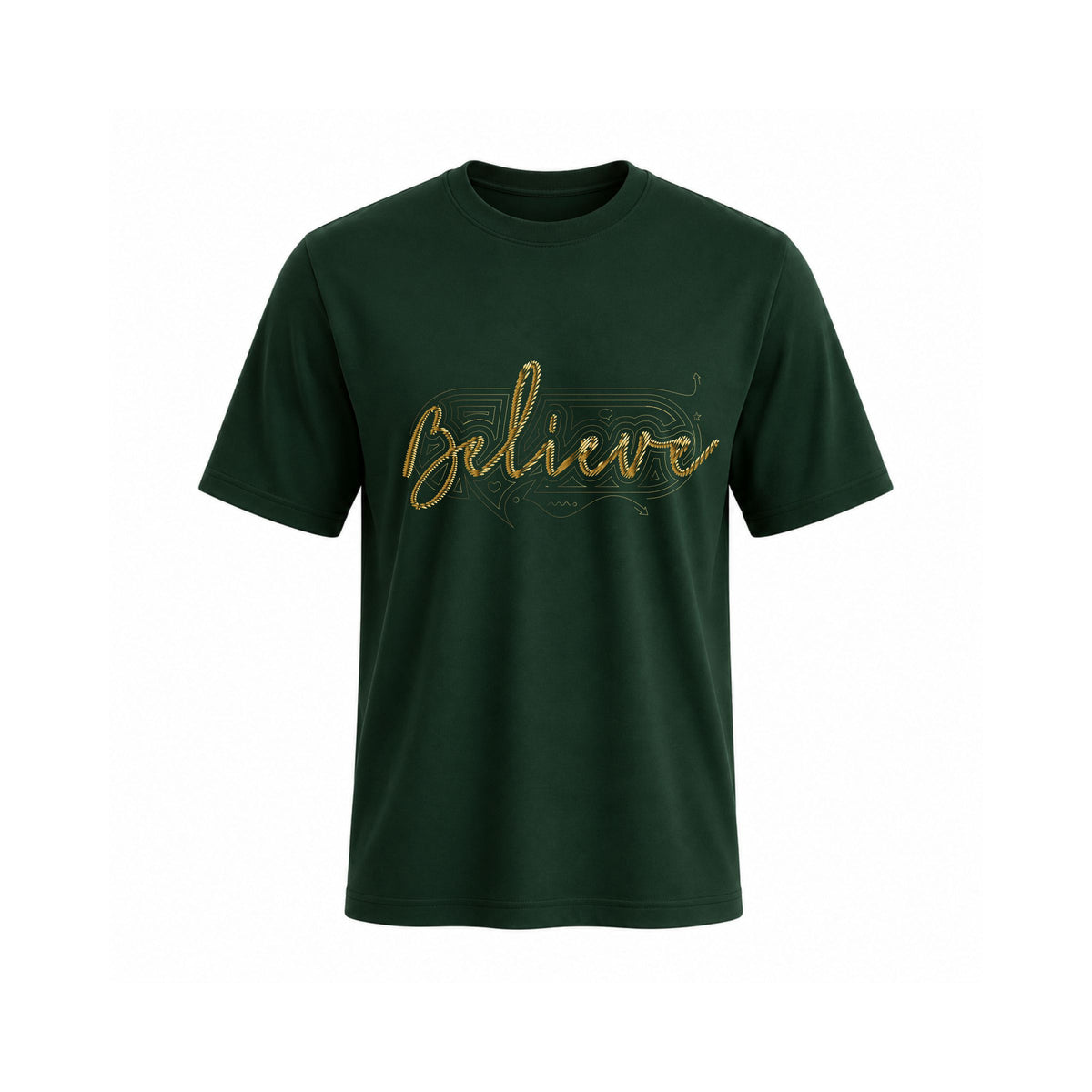Siiege Believe Soft Cotton Green T-Shirt for Men