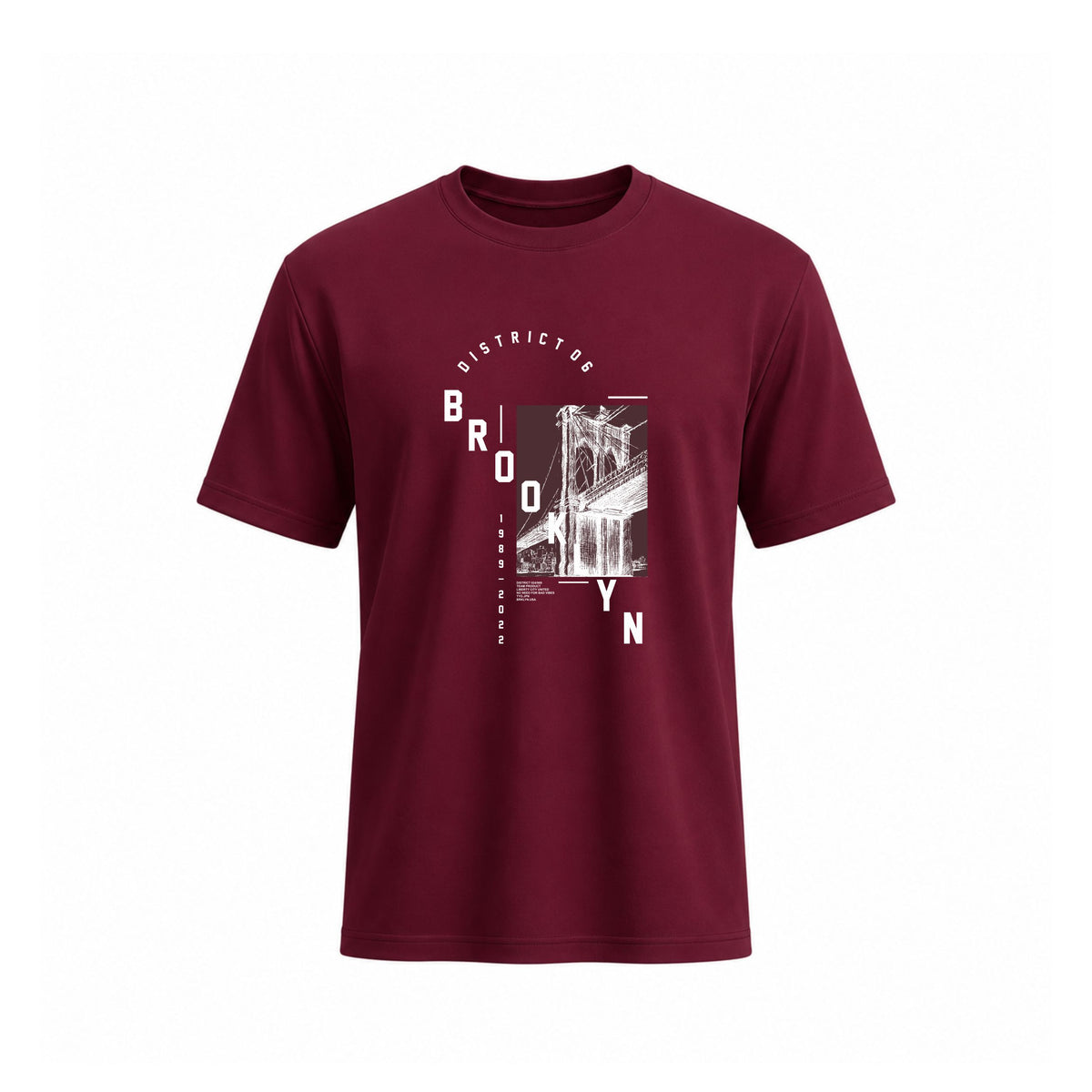 Siiege Brooklyn Streetwear Cotton Maroon T-Shirt for Men