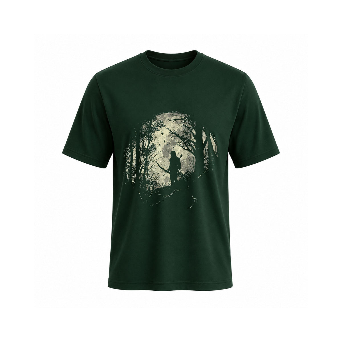 Siiege Dark Forest Shadow Soft Cotton Green T-Shirt for Men