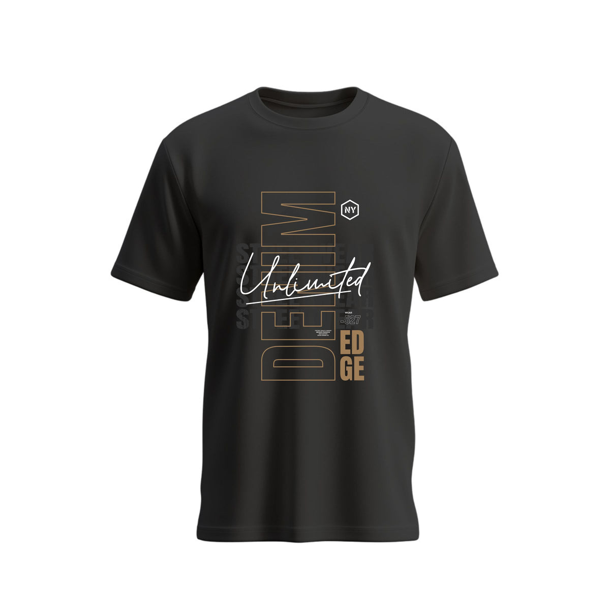 Siiege Denim Unlimited Streetwear Edge Soft Cotton Black T-Shirt for Men