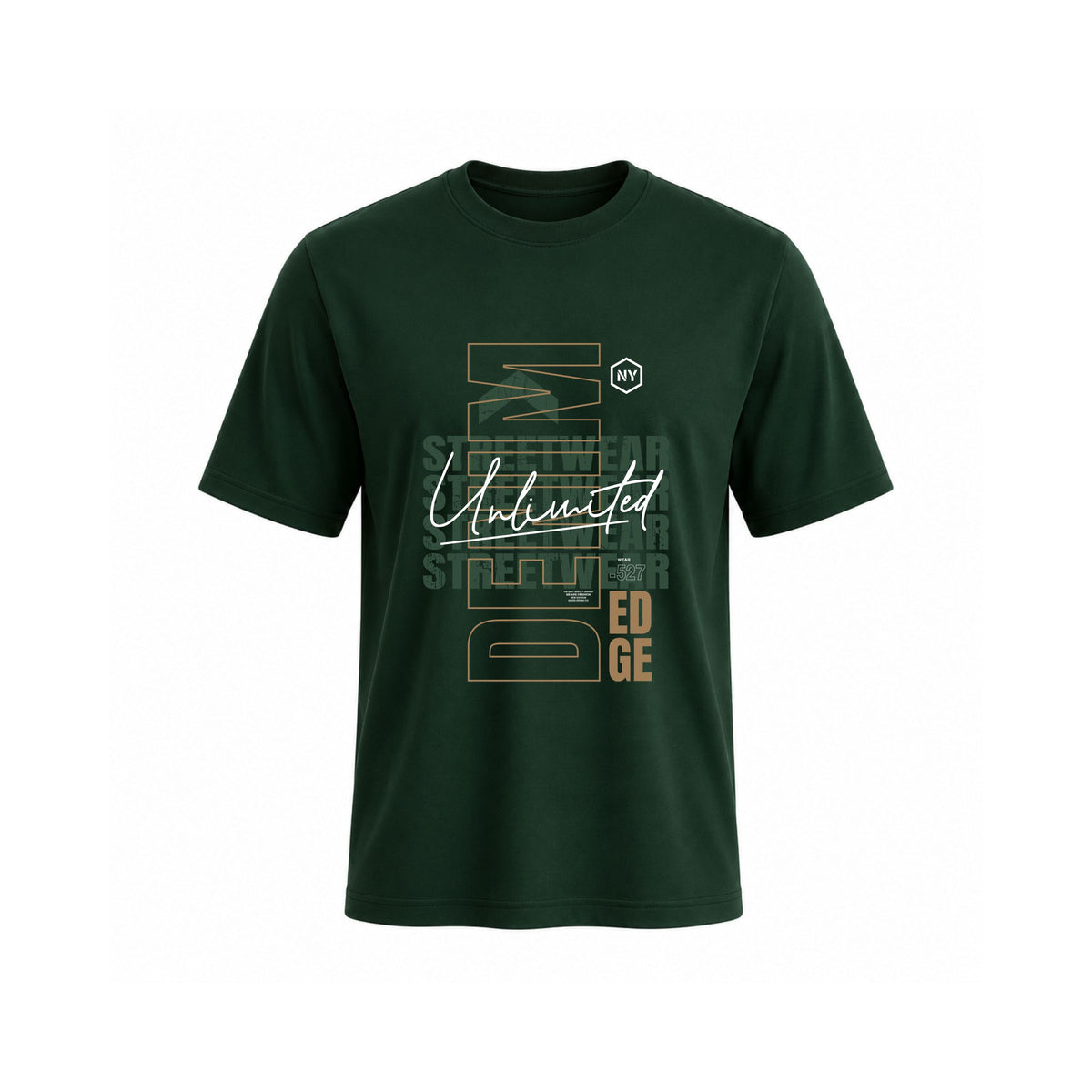 Siiege Denim Unlimited Streetwear Edge Soft Cotton Green T-Shirt for Men