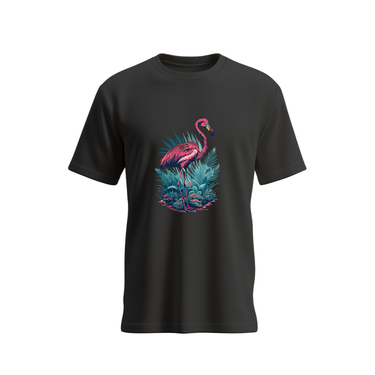 Siiege Flamingo Black Cotton T-Shirt for Men