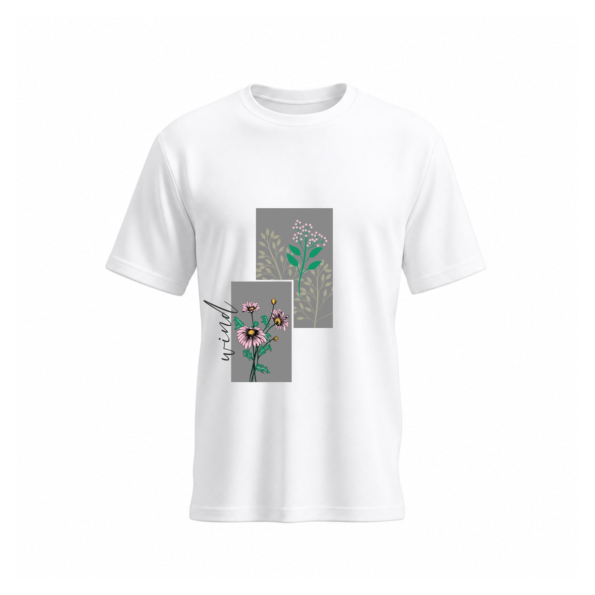 Siiege Floral White Cotton T-Shirt for Men