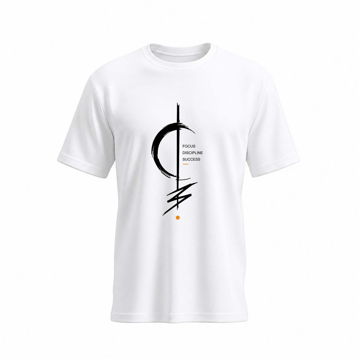 Siiege Focus Discipline Success Cotton White T-Shirt for Men