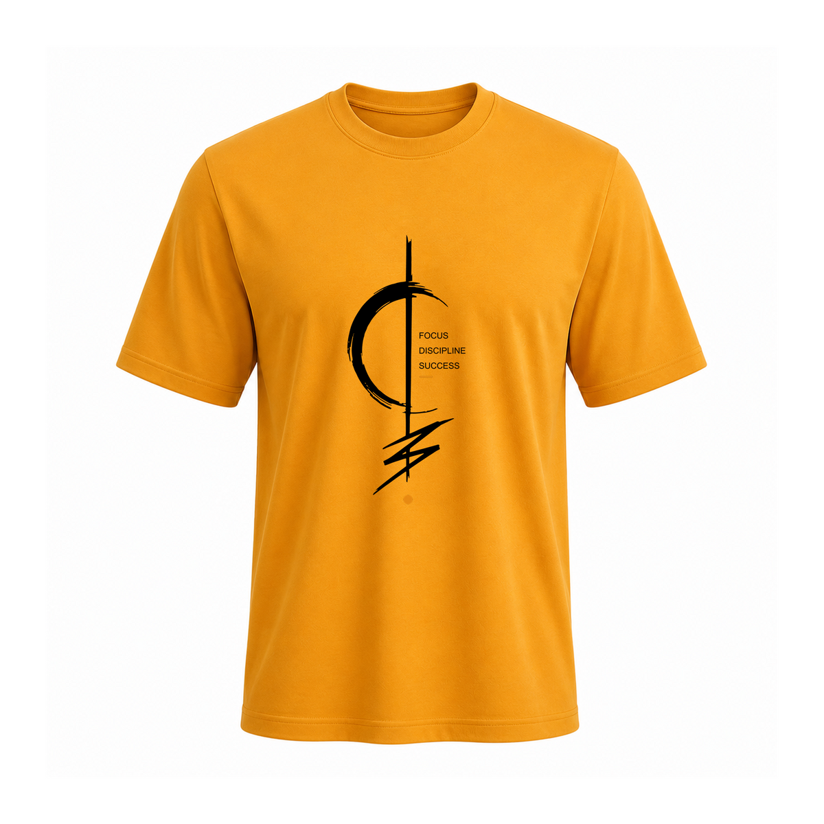 Siiege Focus Discipline Success Cotton Yellow T-Shirt for Men