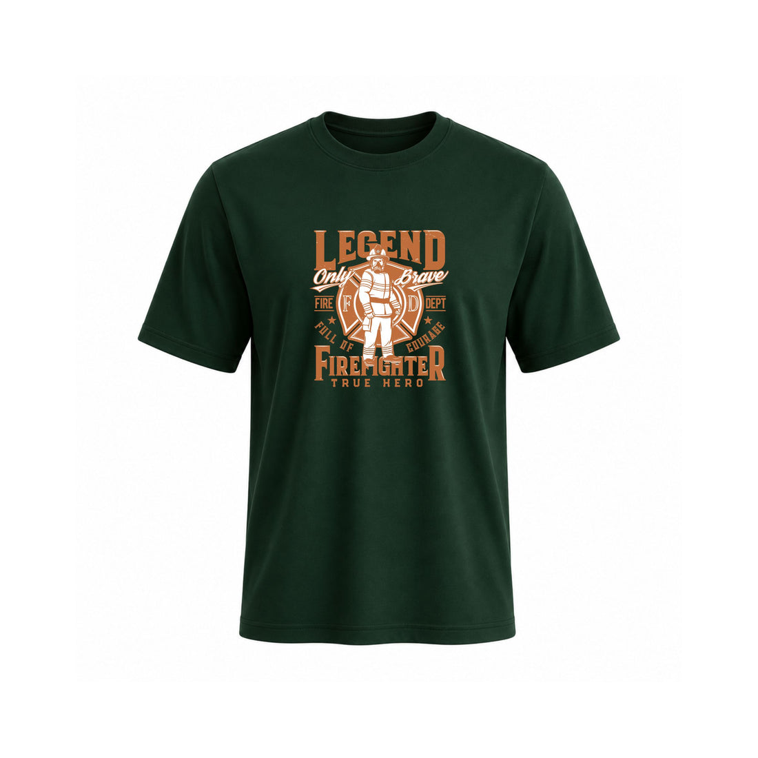 Siiege Legend Firefighter True Hero Soft Cotton Green T-Shirt for Men