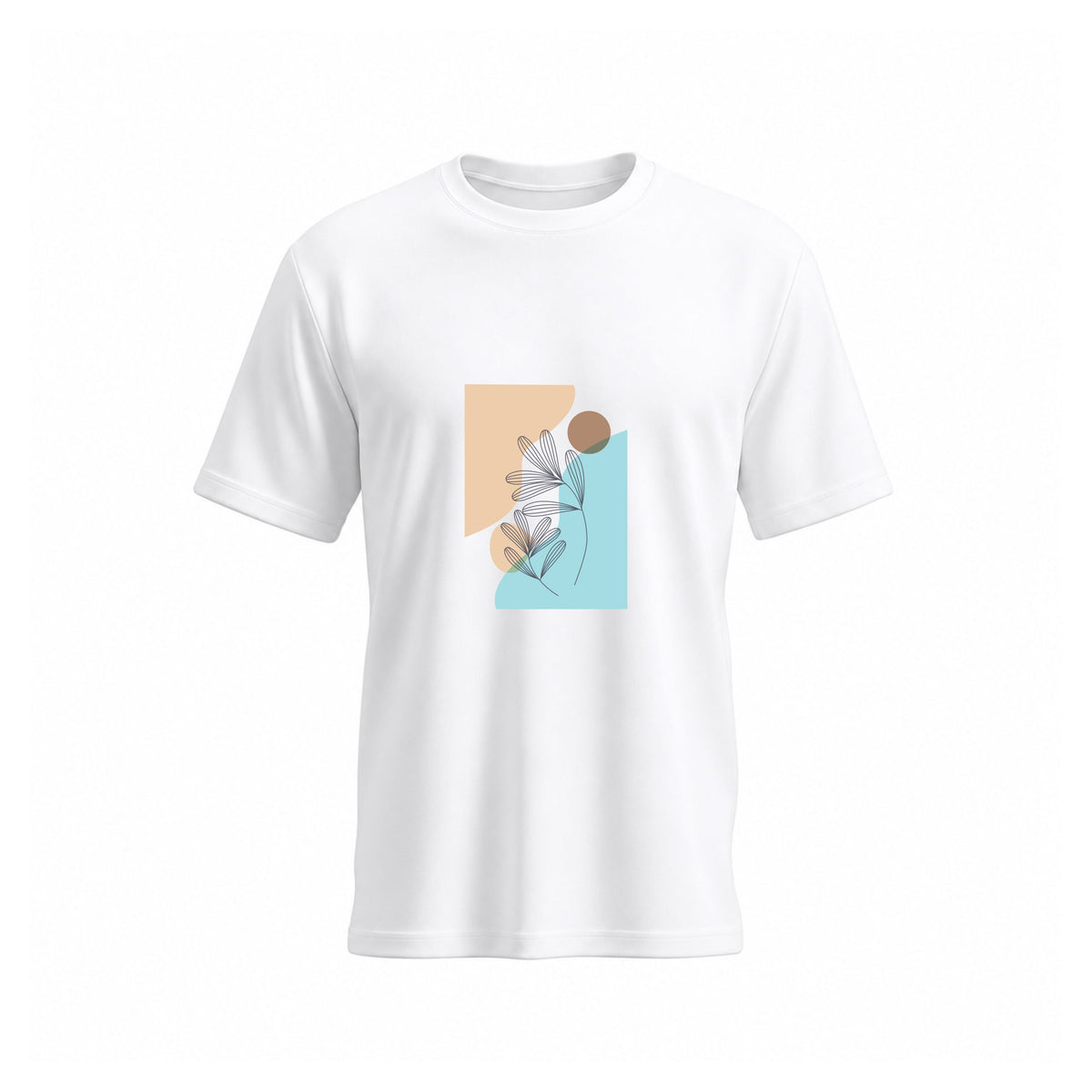 Siiege Minimal Art Cotton White T-Shirt for Men
