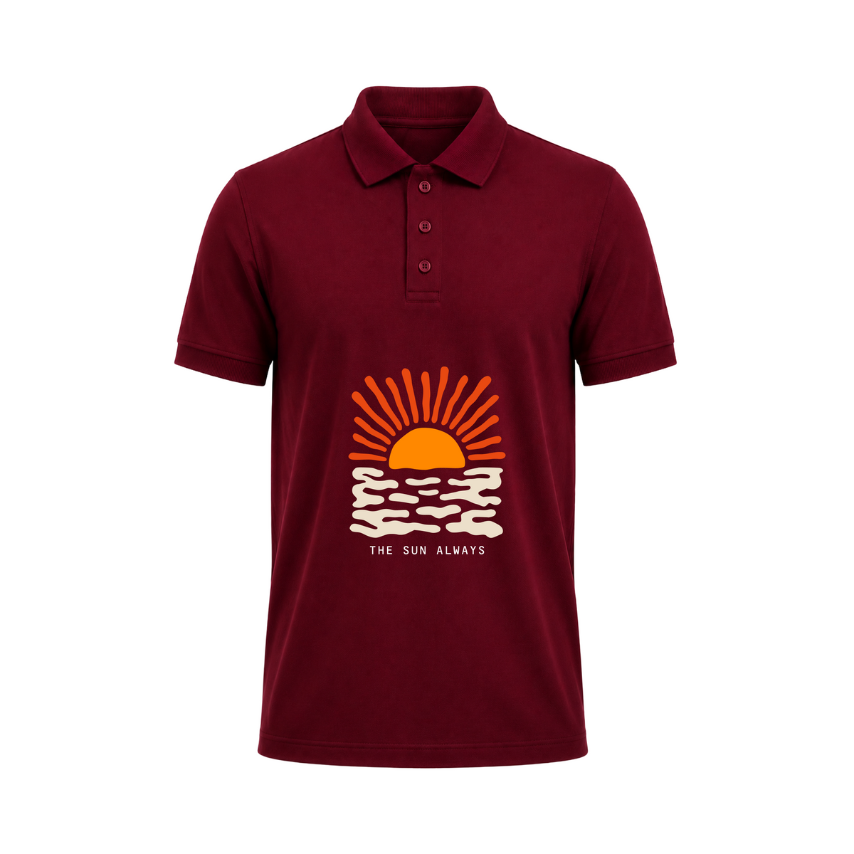 Siiege Minimal Maroon Polo T-Shirt for Men