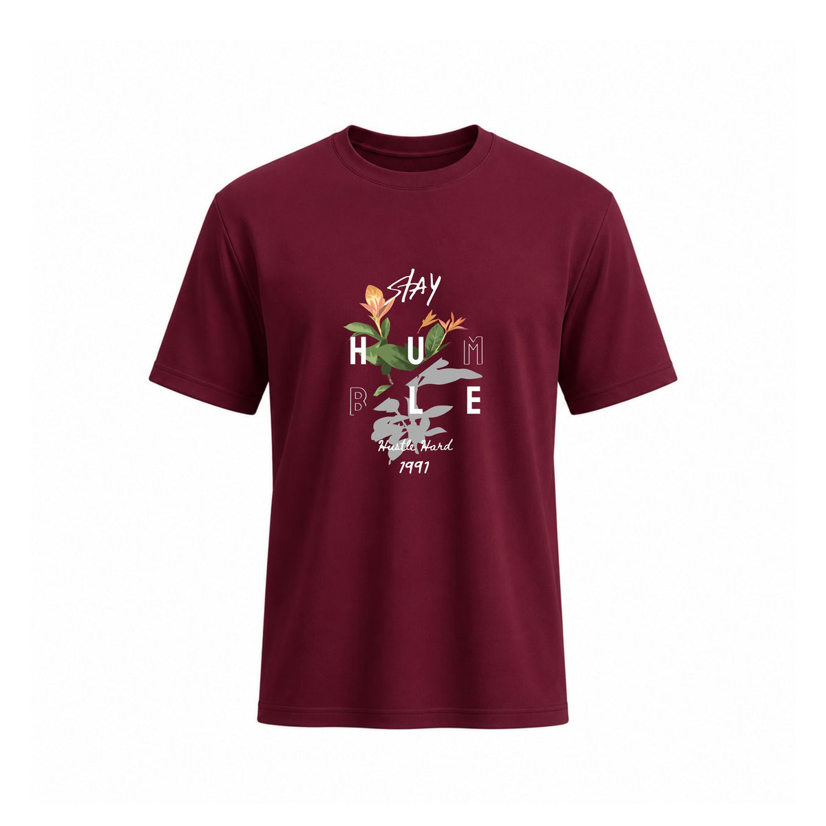Siiege Motivational Cotton Maroon T-Shirt for Men