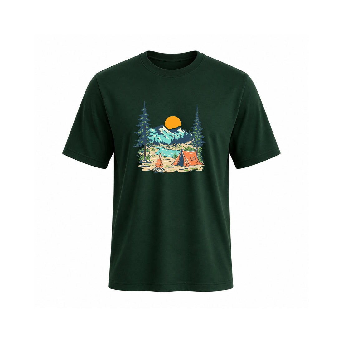 Siiege Mountain Camp Adventure Green T-Shirt for Men