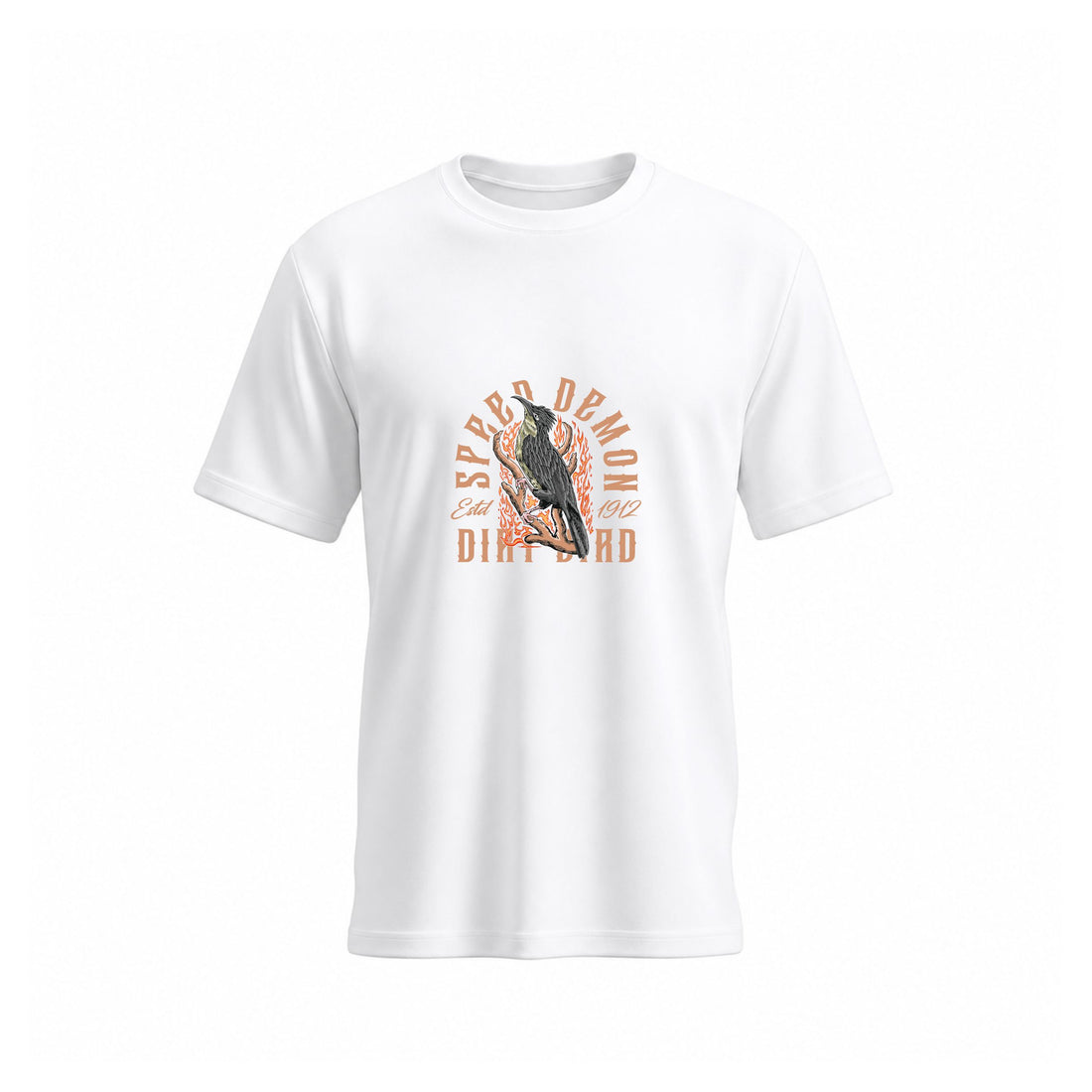 Siiege Sparrow Demon Bird White Cotton T-Shirt for Men