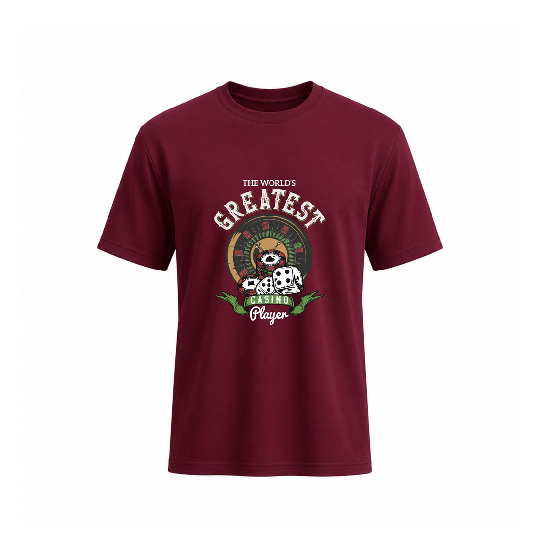 Siiege The World’s Greatest Casino Player Soft  Cotton Maroon T-Shirt for Men