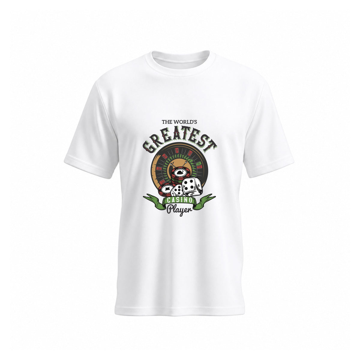 Siiege The World’s Greatest Casino Player Soft  Cotton White T-Shirt for Men