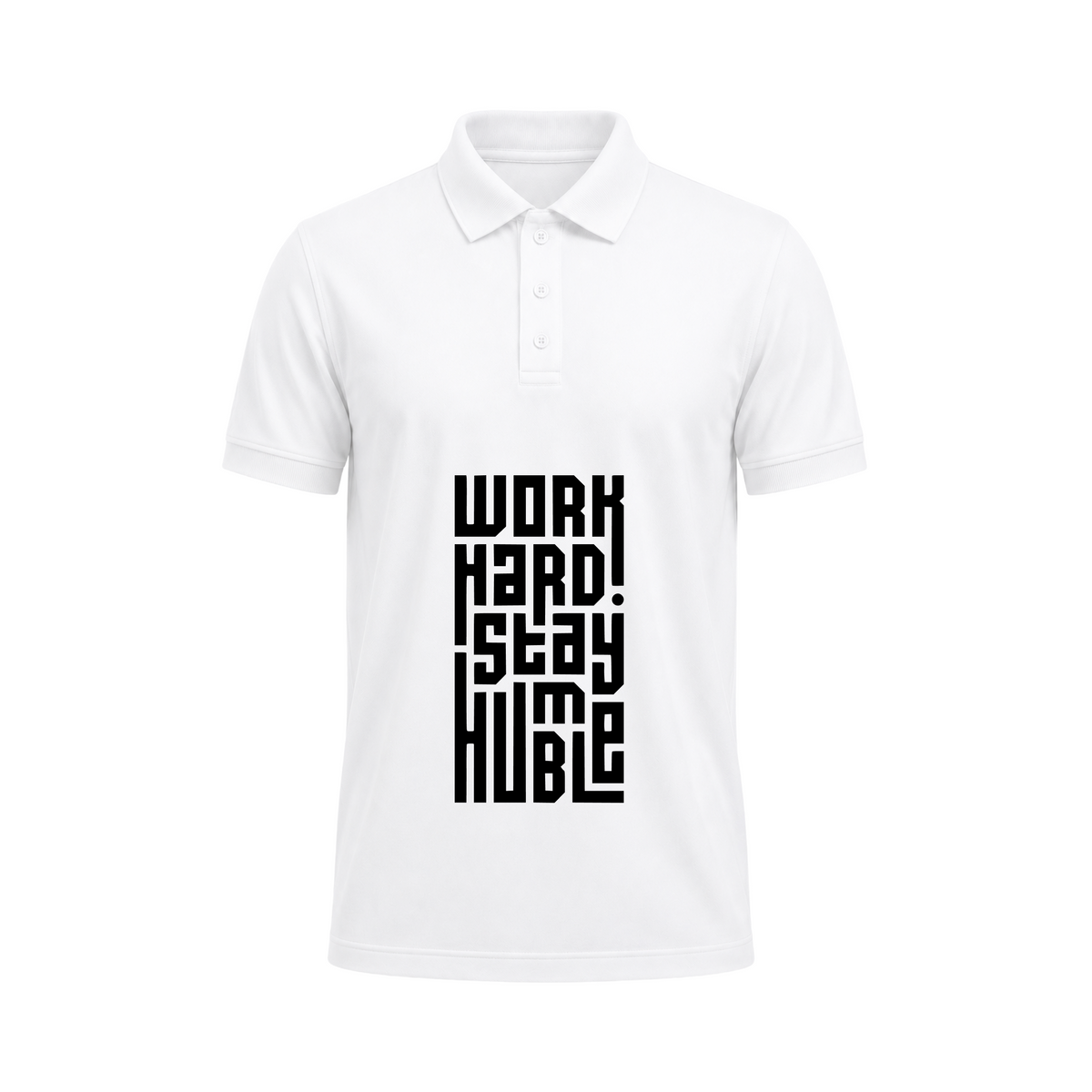 Siiege Work Hard  White Polo T-Shirt